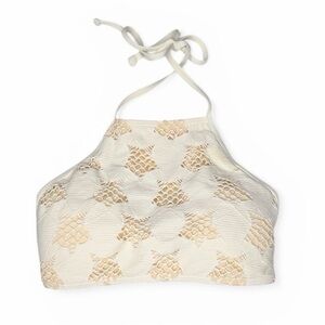 Billabong Swim Women’s Cream Halter Crop Bikini Top